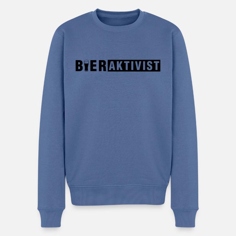 Bieraktivist - Männer Premium Bio Pullover - Taubenblau