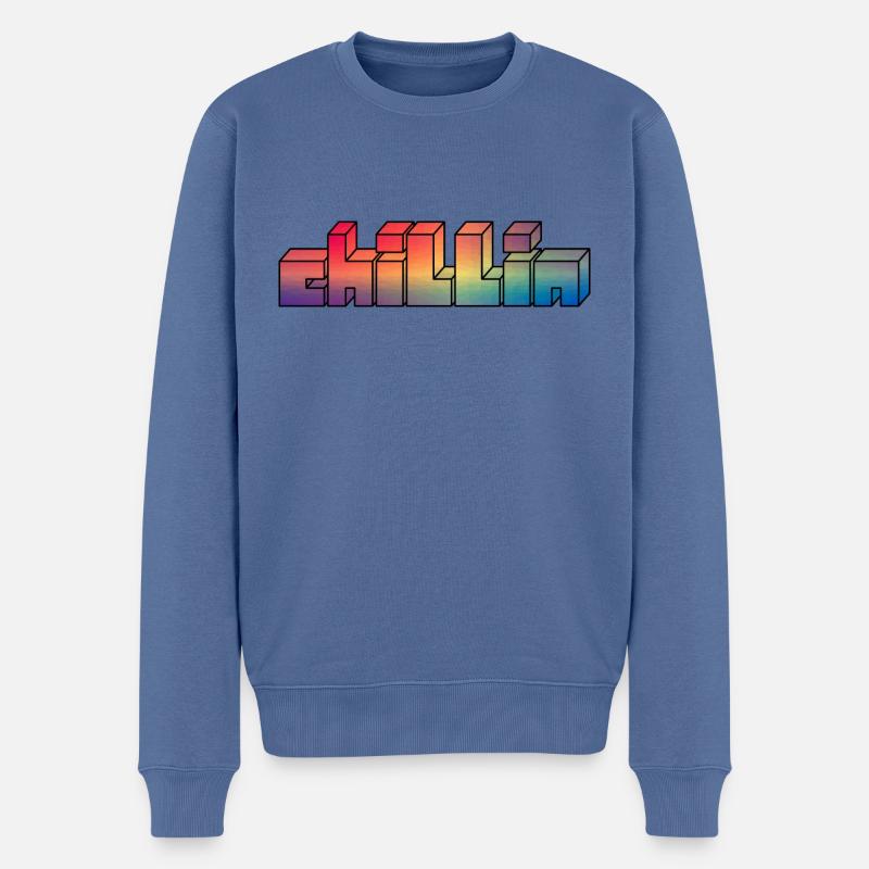 colourful chillin - Männer Premium Bio Pullover - Taubenblau