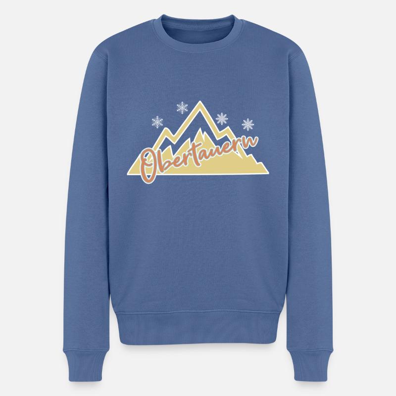 Obertauern - Männer Premium Bio Pullover - Taubenblau
