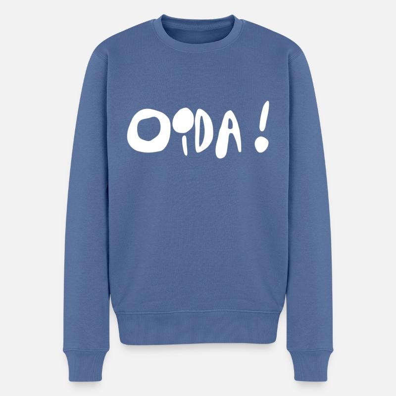 Oida ! - Pull Premium bio Homme - bleu pigeon