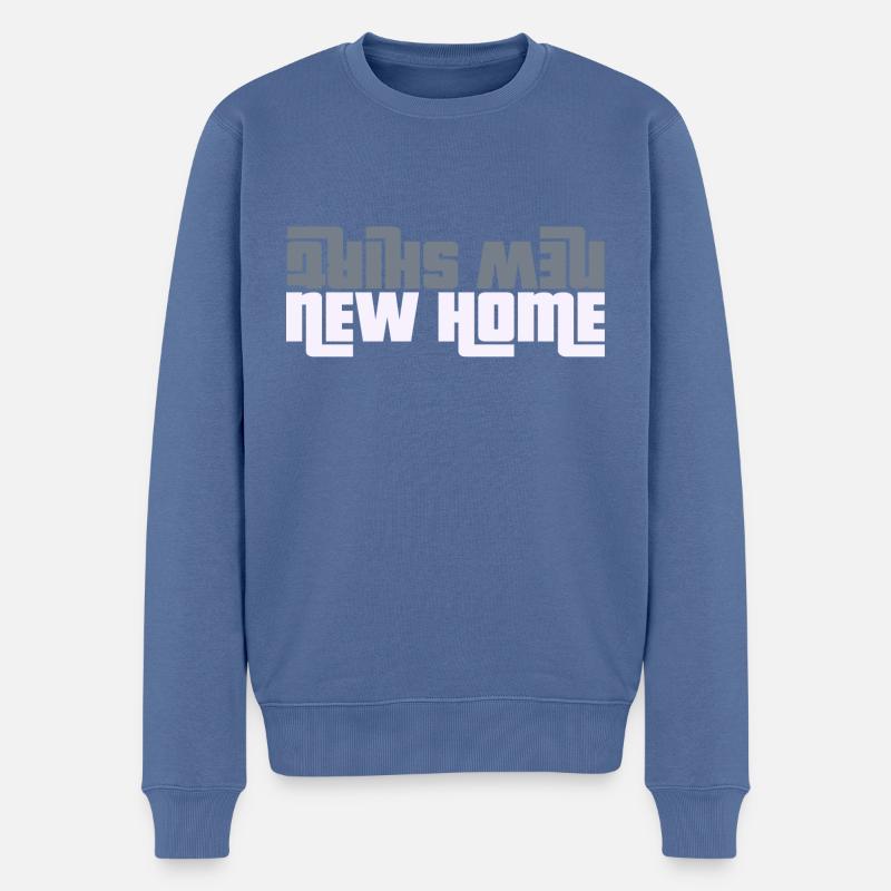 Neues T-shirt, neues Zuhause - Männer Premium Bio Pullover - Taubenblau