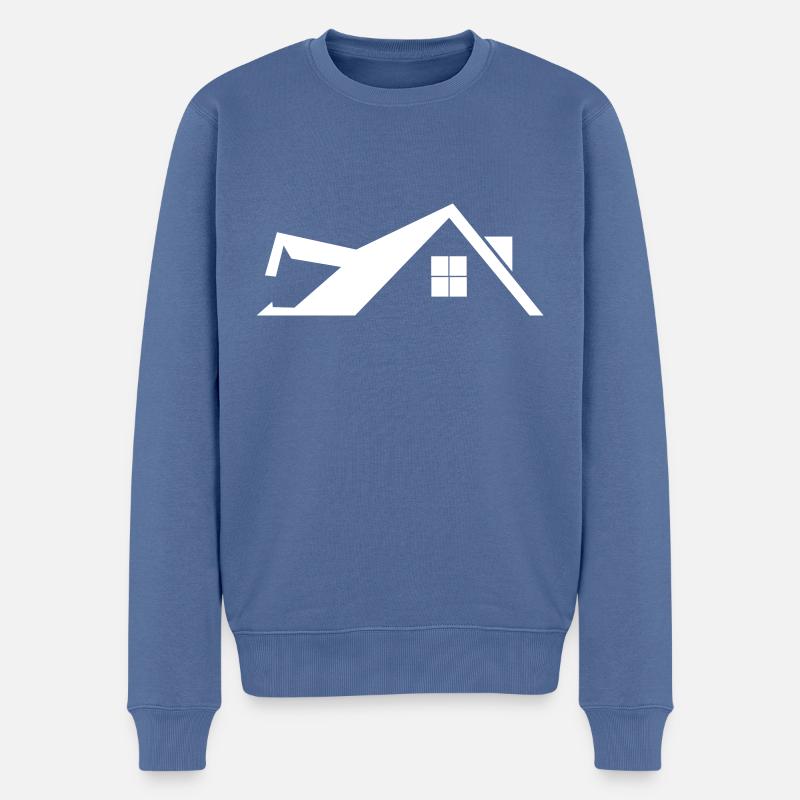 roof - Männer Premium Bio Pullover - Taubenblau