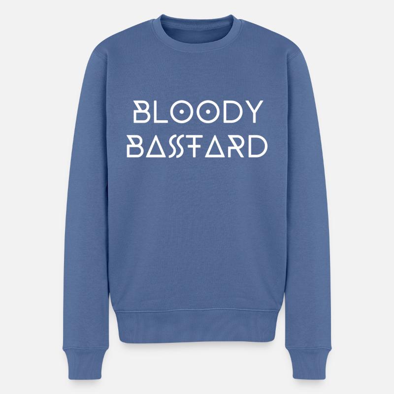 Bloody Bastard - Männer Premium Bio Pullover - Taubenblau