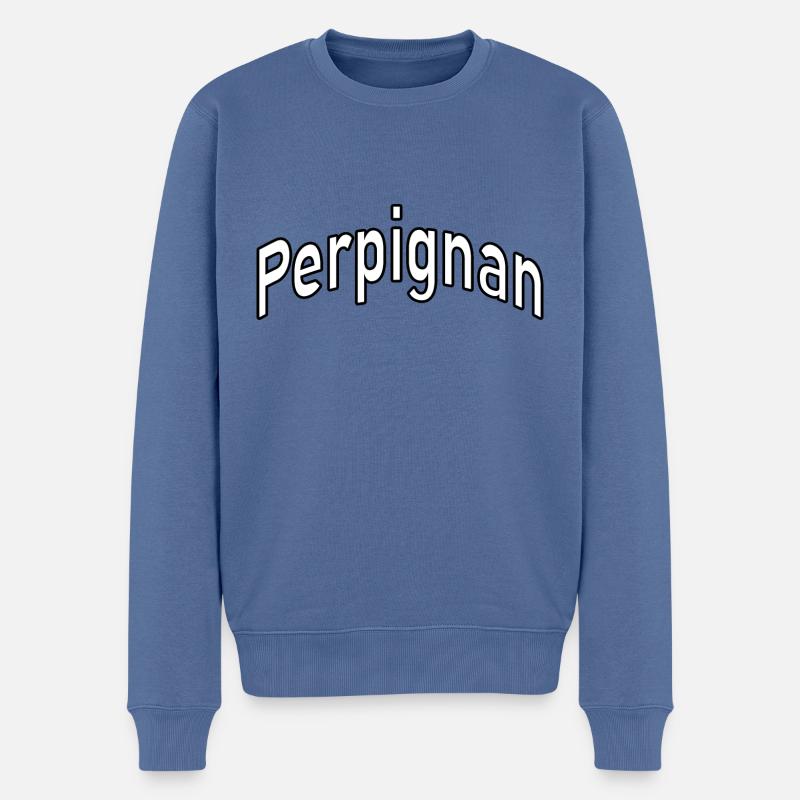 Perpignan - Männer Premium Bio Pullover - Taubenblau