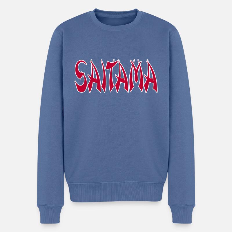 Saitama - Männer Premium Bio Pullover - Taubenblau