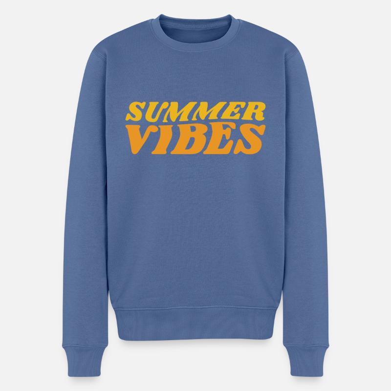 Summer vibes - Männer Premium Bio Pullover - Taubenblau
