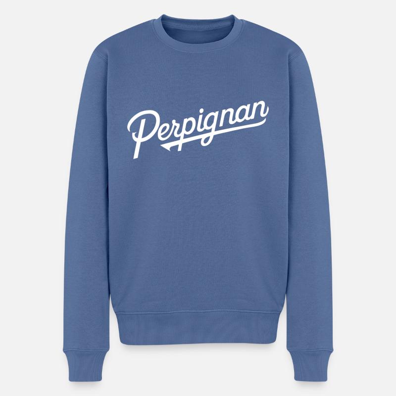 Perpignan - Pull Premium bio Homme - bleu pigeon