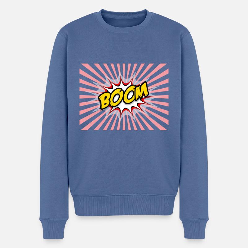 Comic Stil Boom Mundschutz Comic Style - Männer Premium Bio Pullover - Taubenblau