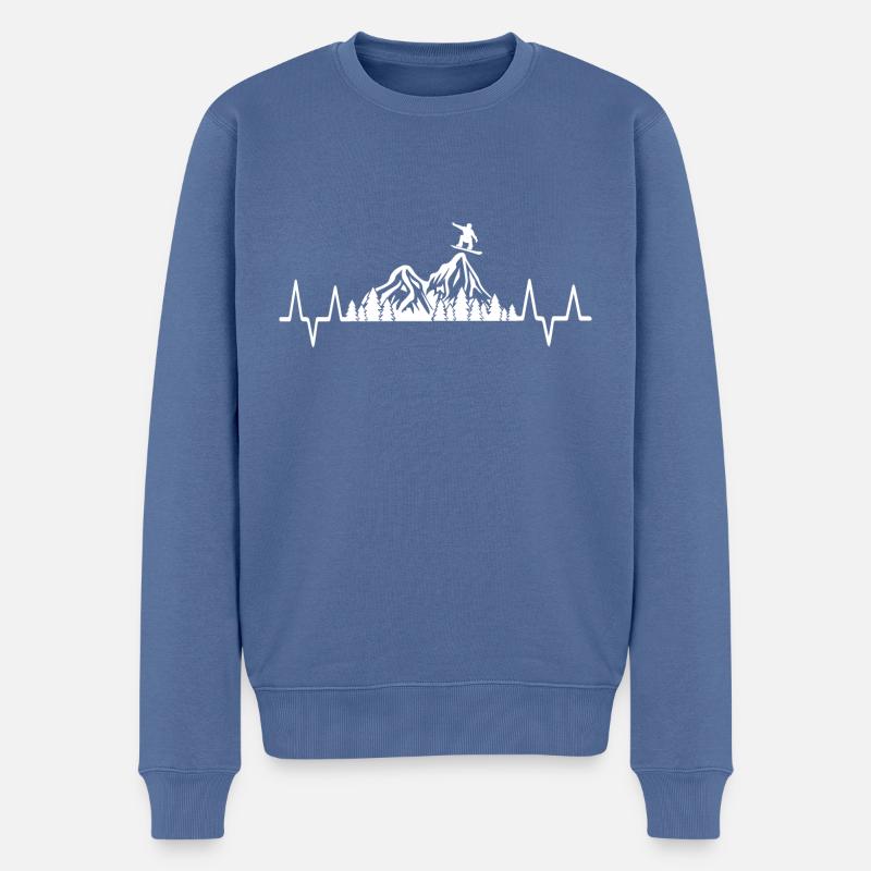 Snowboard Snowboarder - Männer Premium Bio Pullover - Taubenblau