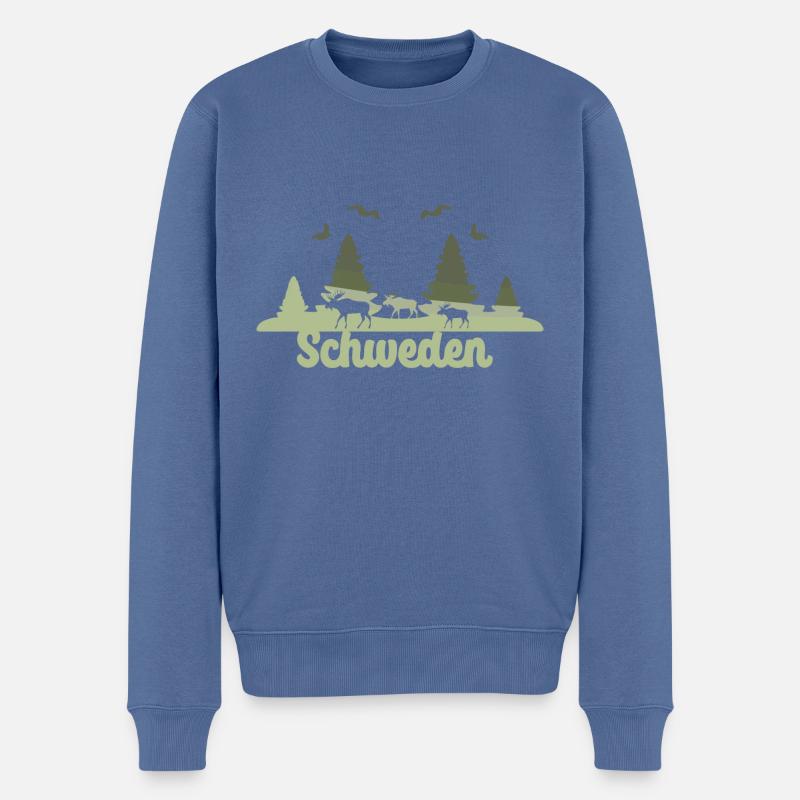 schweden mint, sommer, landschaft, skyline,natur, - Männer Premium Bio Pullover - Taubenblau