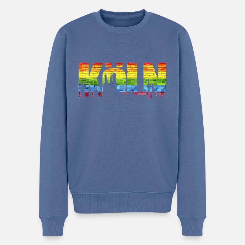 LGBT Köln Pride - Männer Premium Bio Pullover - Taubenblau