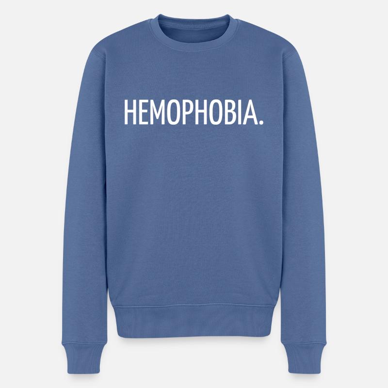 Hemophobia - Pull Premium bio Homme - bleu pigeon