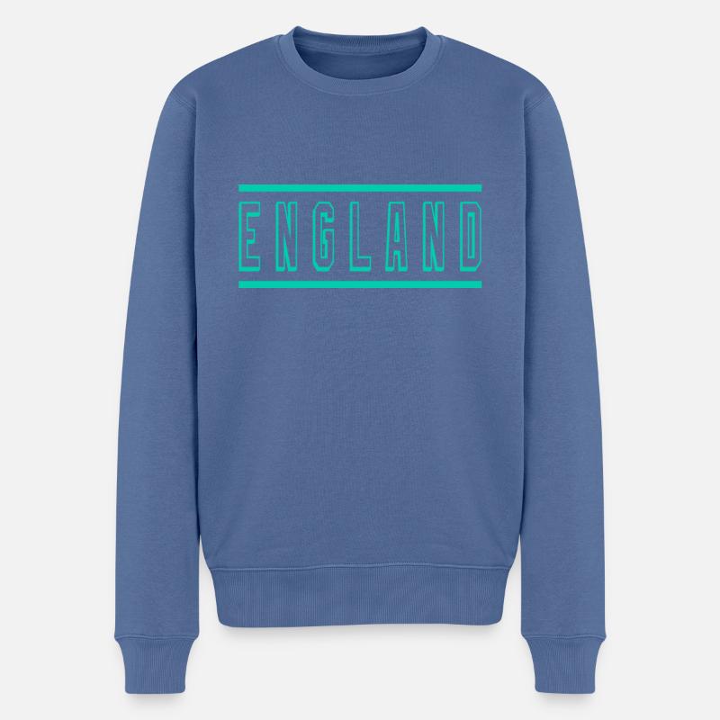 England - Männer Premium Bio Pullover - Taubenblau