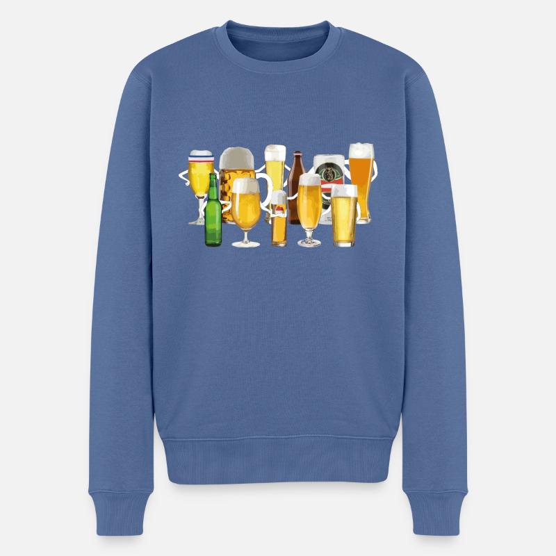 Bier Mannschaft - Männer Premium Bio Pullover - Taubenblau