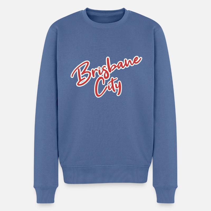 Brisbane - Männer Premium Bio Pullover - Taubenblau