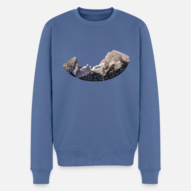 WanderGlueck Watzmann - Pull Premium bio Homme - bleu pigeon