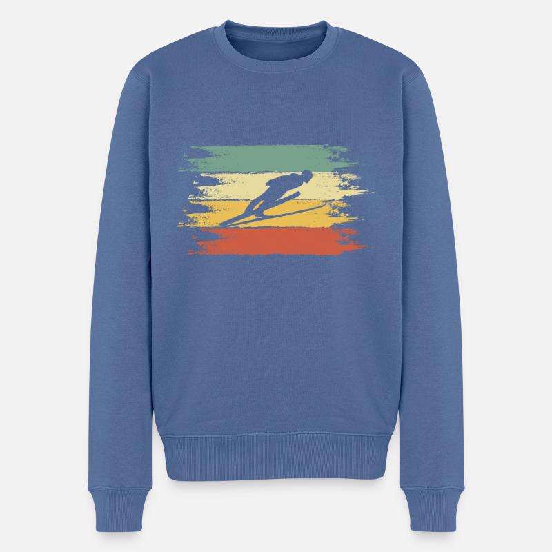 Skisprung - Männer Premium Bio Pullover - Taubenblau
