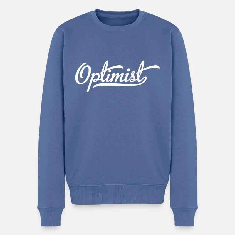 Optimist - Männer Premium Bio Pullover - Taubenblau