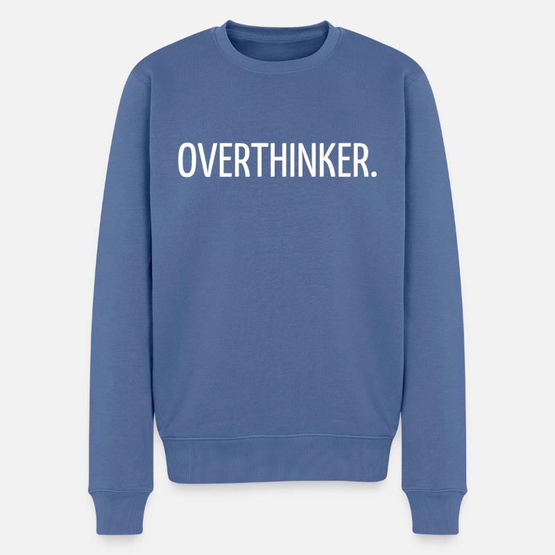 Overthinker - Pull Premium bio Homme - bleu pigeon
