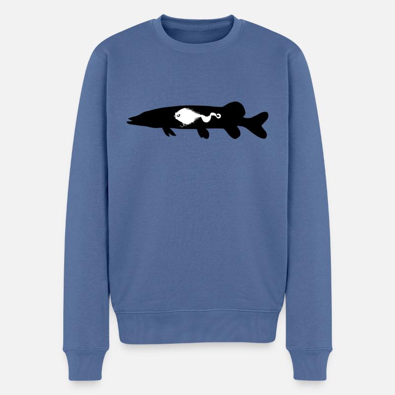 Hecht Mustache Rig - Männer Premium Bio Pullover - Taubenblau