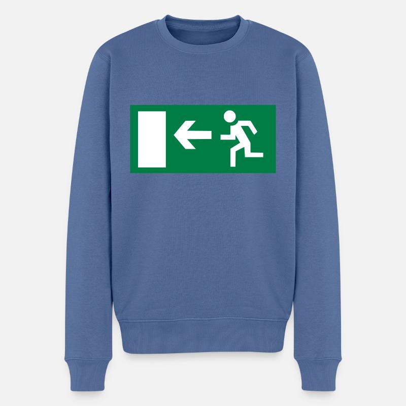 Notausgang - Männer Premium Bio Pullover - Taubenblau