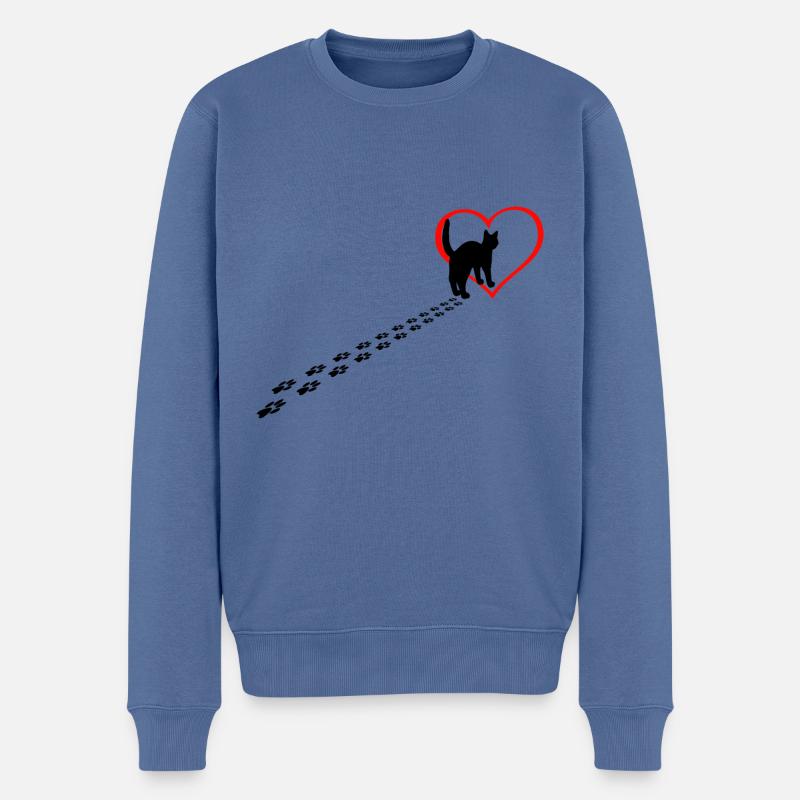 Chat dans l’âme - Pull Premium bio Homme - bleu pigeon