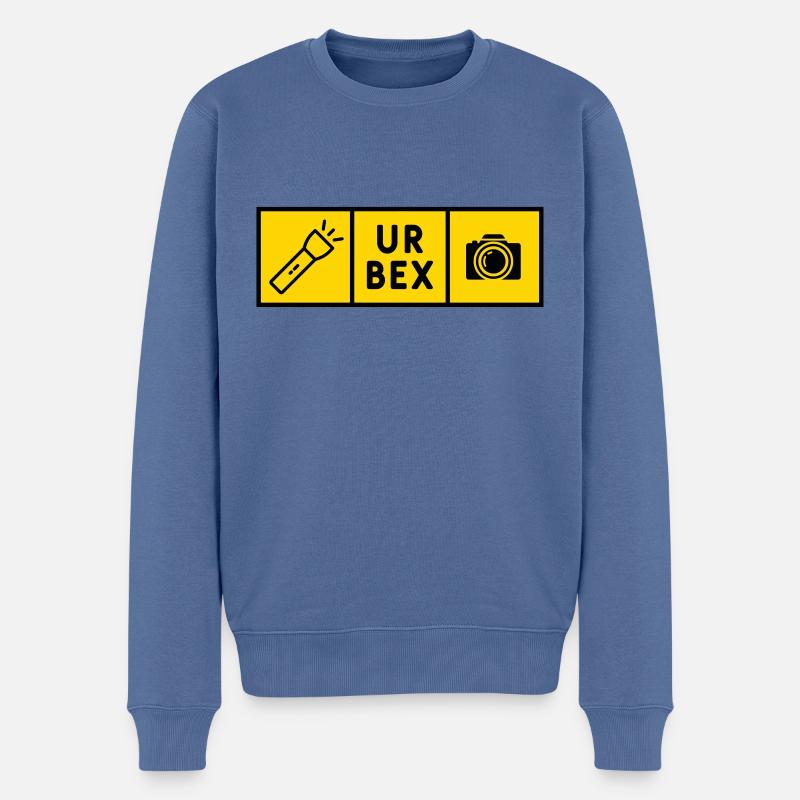 Urbex - Männer Premium Bio Pullover - Taubenblau