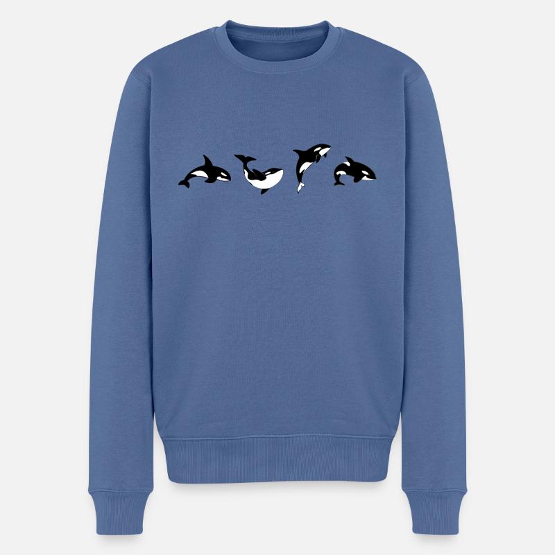 Orca Positions - Geschenkidee - Männer Premium Bio Pullover - Taubenblau