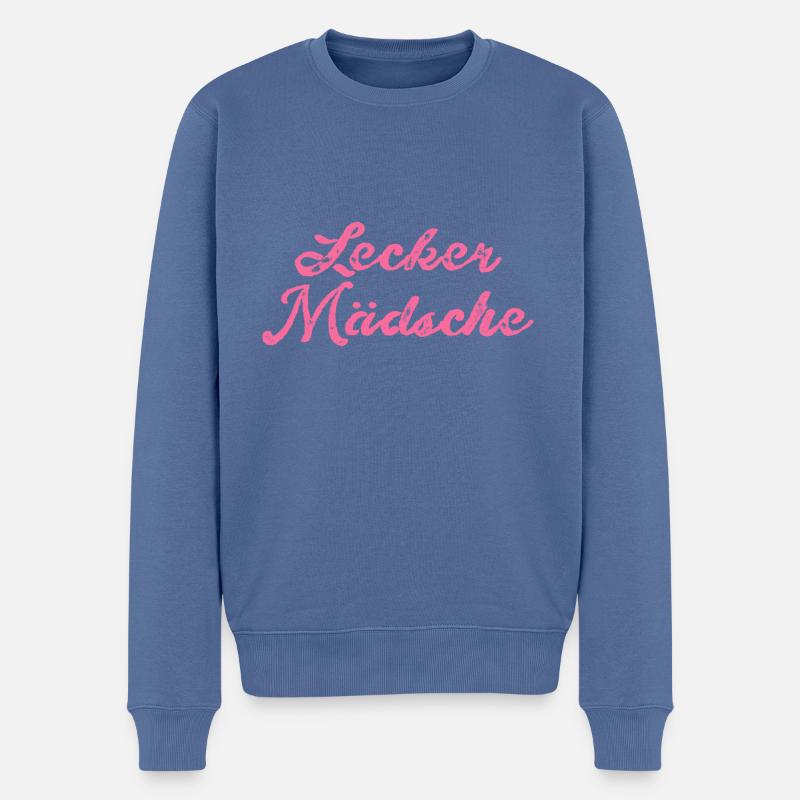 lecker mädsche,mädchen,köln,typo,schrift - Männer Premium Bio Pullover - Taubenblau