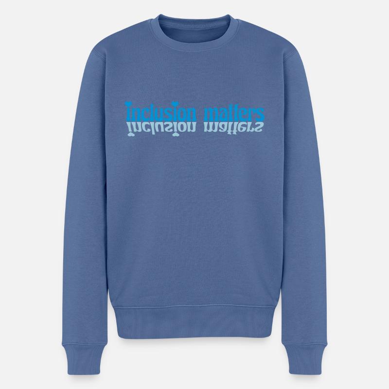 inclusion matters Logo Zitat - Männer Premium Bio Pullover - Taubenblau