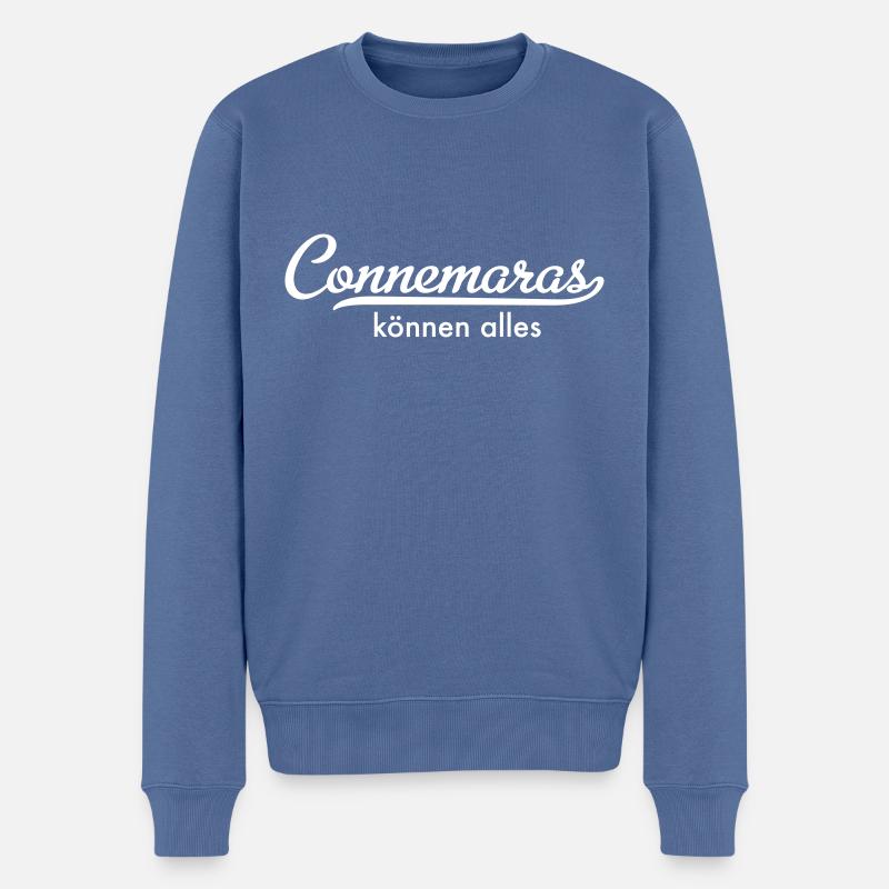 Poney du Connemara - Pull Premium bio Homme - bleu pigeon
