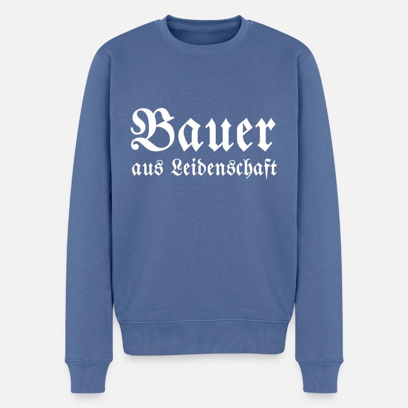 Bauer aus Leidenschaft - Männer Premium Bio Pullover - Taubenblau
