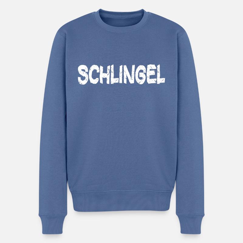 Schlingel - Männer Premium Bio Pullover - Taubenblau