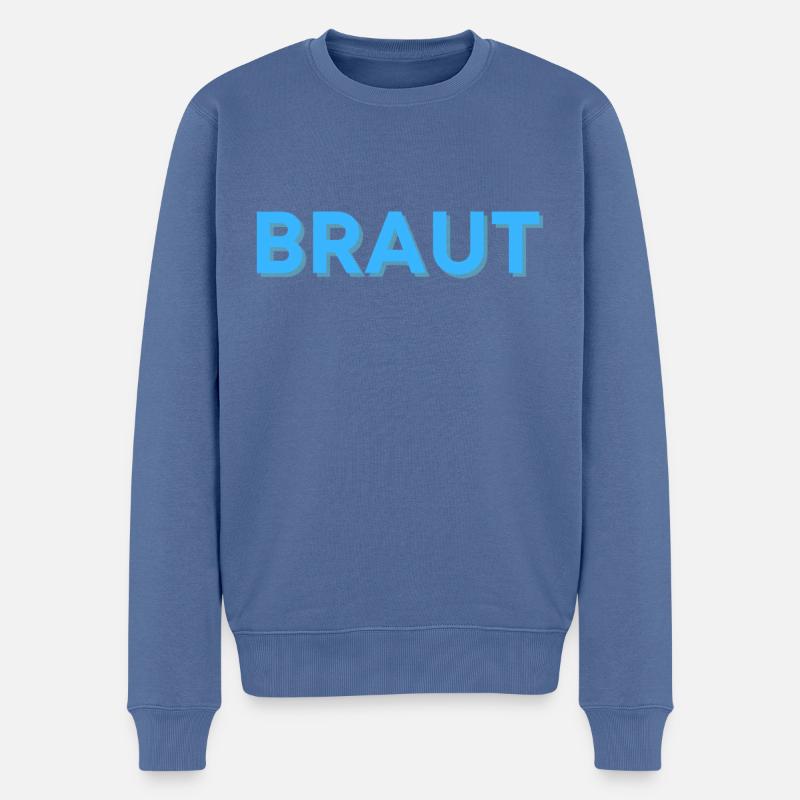 Braut - Männer Premium Bio Pullover - Taubenblau