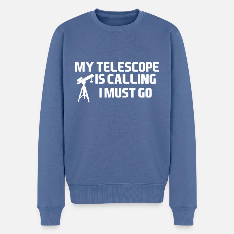 Space Telescope Vintage Science Astronomie Sprüche - Männer Premium Bio Pullover - Taubenblau