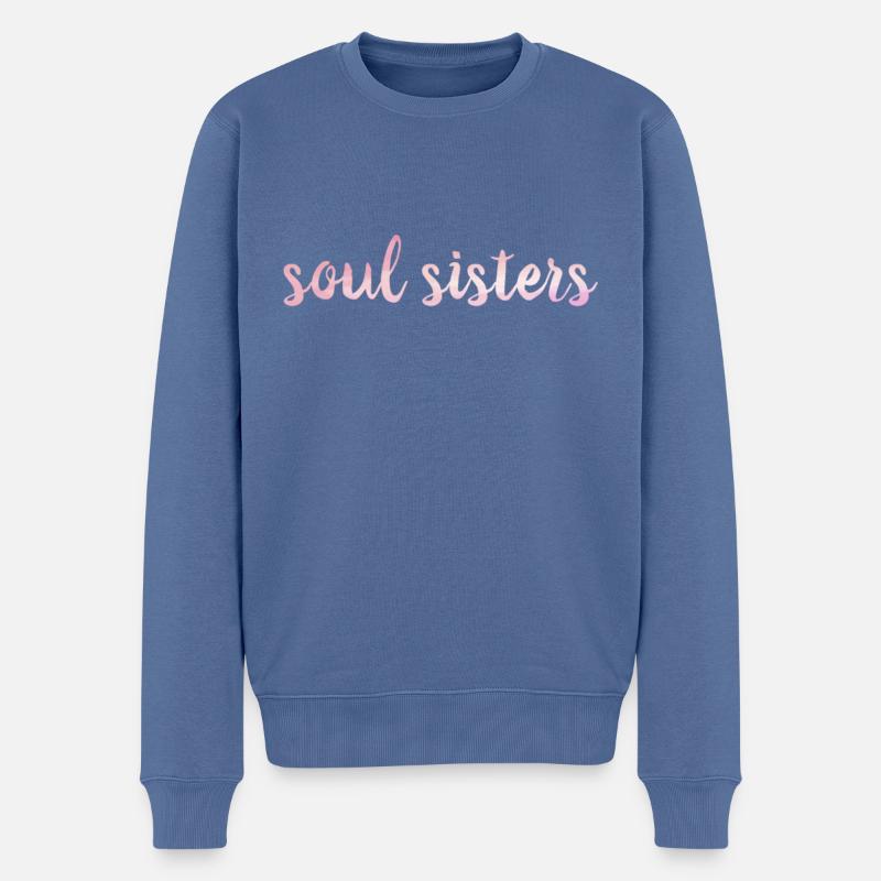 Liebe - Männer Premium Bio Pullover - Taubenblau