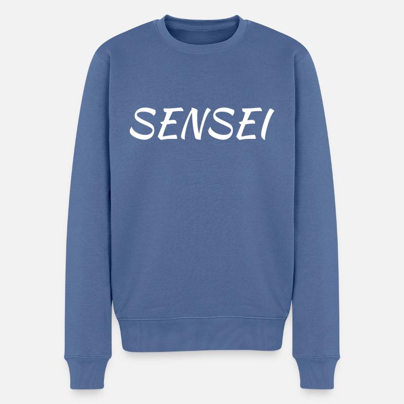 Sensei - Männer Premium Bio Pullover - Taubenblau