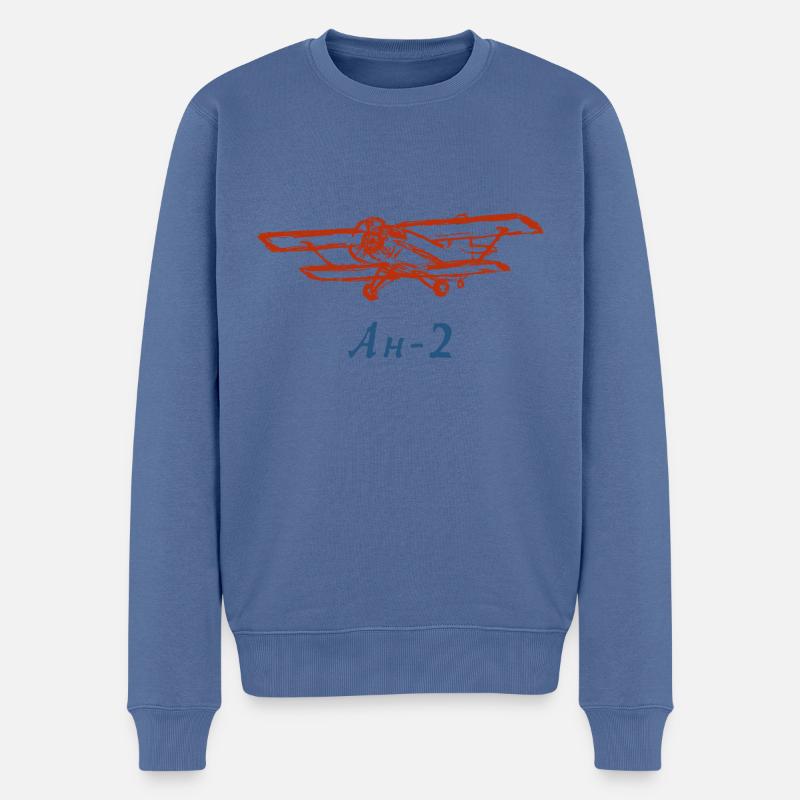 An-2 Antonov Flugzeug Doppeldecker Geschenk - Männer Premium Bio Pullover - Taubenblau