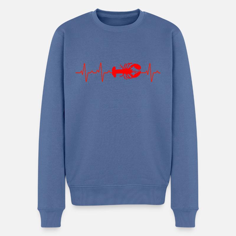 Hummer Meeresfrüchte Kochen Krabben Herzschlag - Männer Premium Bio Pullover - Taubenblau