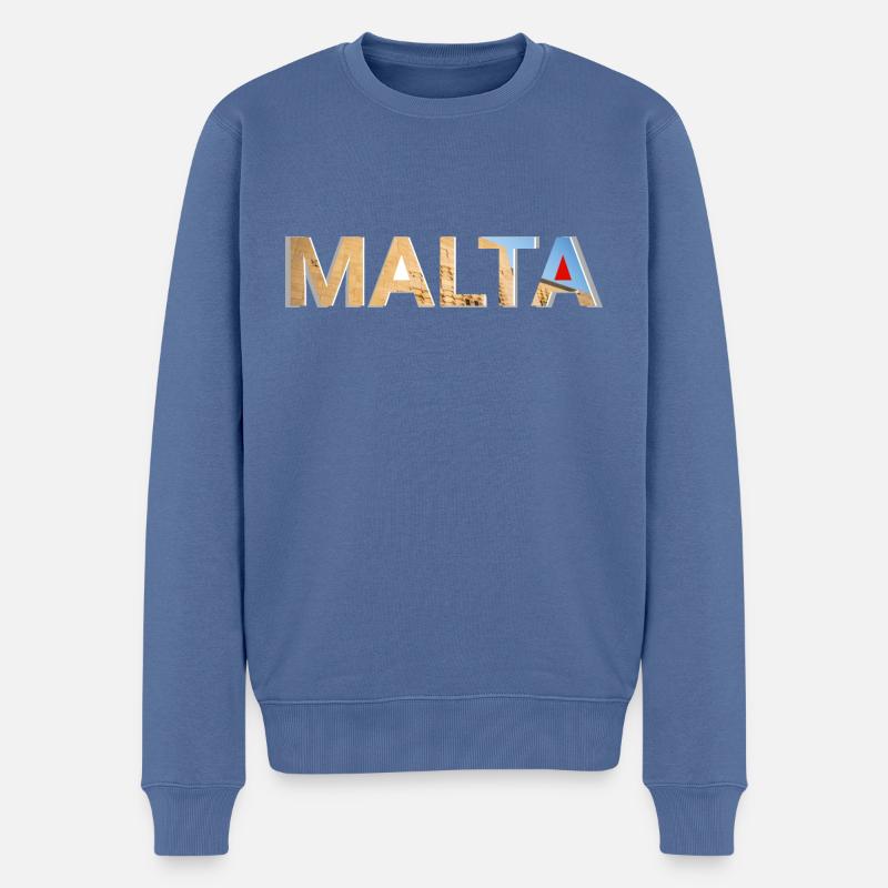 Malta - Männer Premium Bio Pullover - Taubenblau
