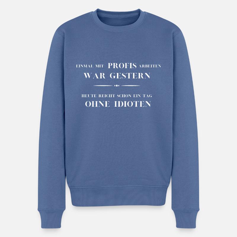 Une fois avec des professionnels - Pull Premium bio Homme - bleu pigeon