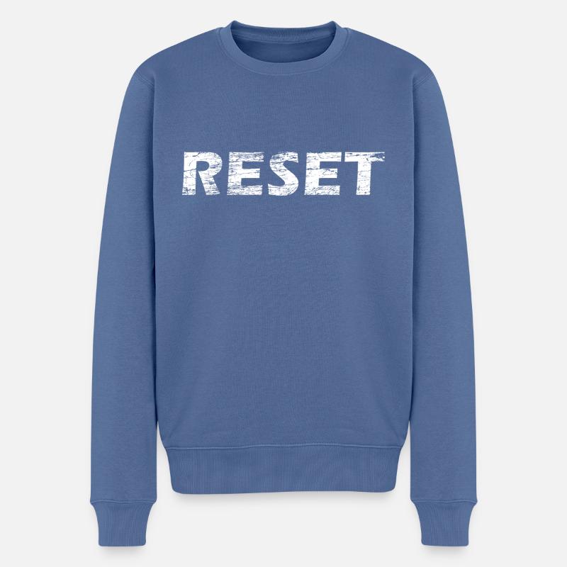 Reset - Männer Premium Bio Pullover - Taubenblau
