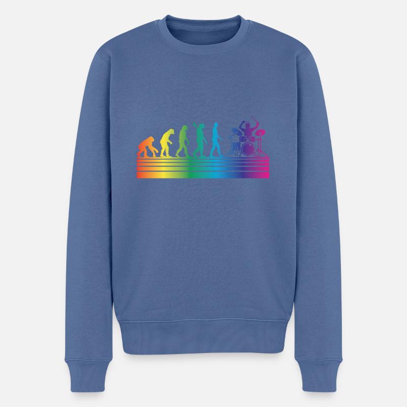 Batterie Batteur - Pull Premium bio Homme - bleu pigeon
