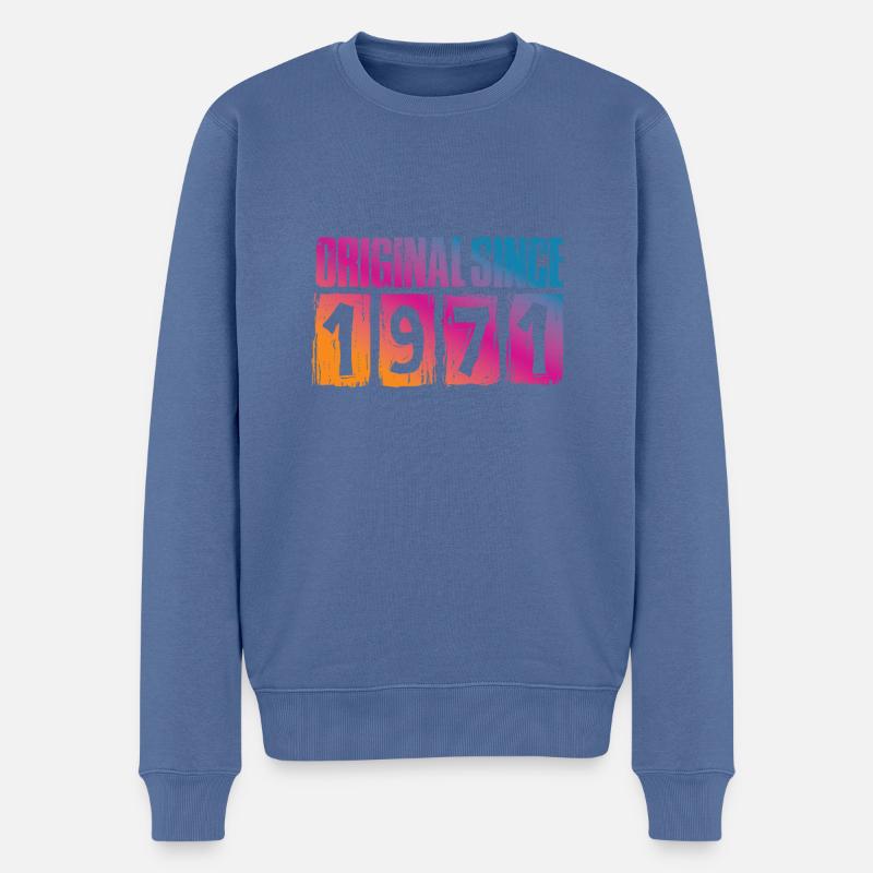 1971 - Männer Premium Bio Pullover - Taubenblau
