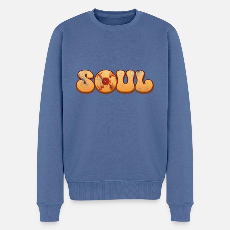 Soul vintage - Männer Premium Bio Pullover - Taubenblau