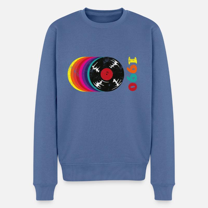 Millésime 1990 - Pull Premium bio Homme - bleu pigeon