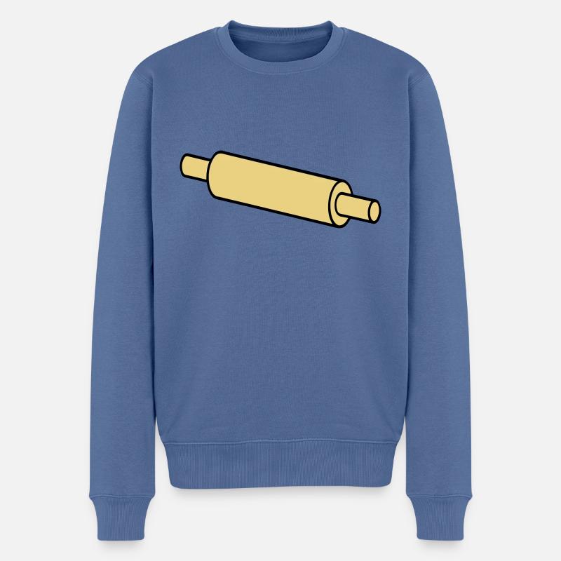 Nudelholz - Männer Premium Bio Pullover - Taubenblau