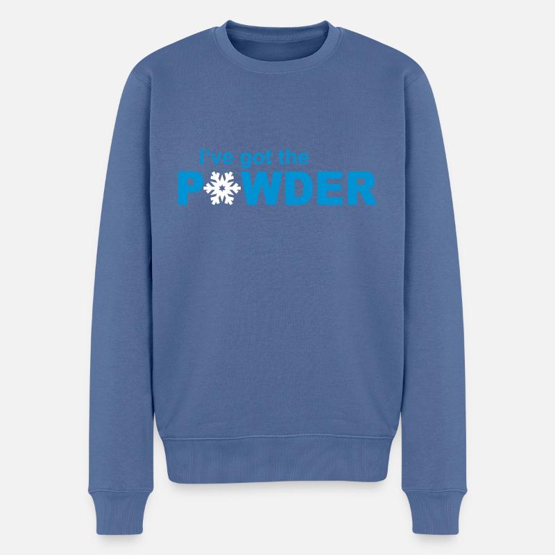 Schnee - Männer Premium Bio Pullover - Taubenblau