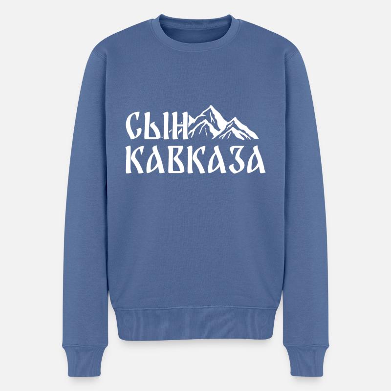 Sohn des Kaukasus Chechnya Chechen Dagestan - Männer Premium Bio Pullover - Taubenblau