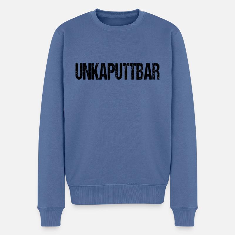 UNKAPUTTBAR - Männer Premium Bio Pullover - Taubenblau